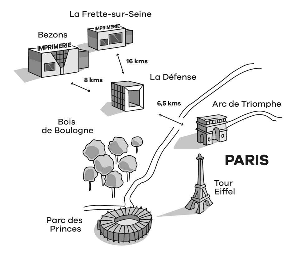 EG Graphic - plan Bezons et La Frette-sur-Seine depuis la Défense