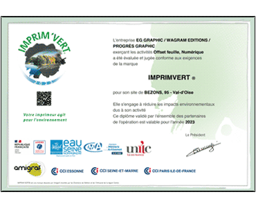 EG Graphic - Certificat RSE ImprimVert